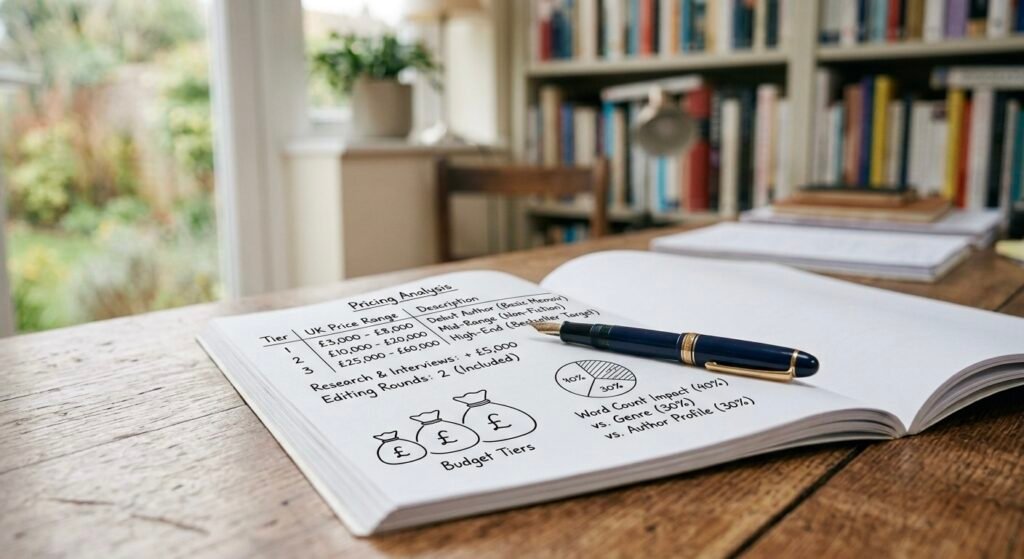 ghostwriter cost UK - manuscript pages and pricing breakdown
